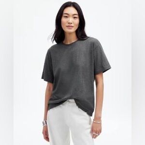 Madewell Cotton Relaxed Oversized Tee Heather Basalt Grey Medium